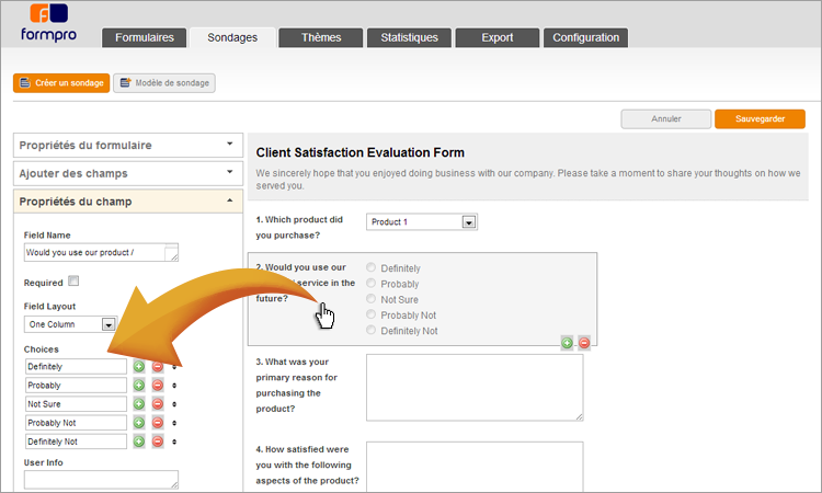 Création de sondage en ligne