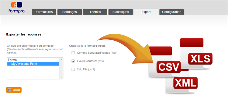 Exportez vos données facilement