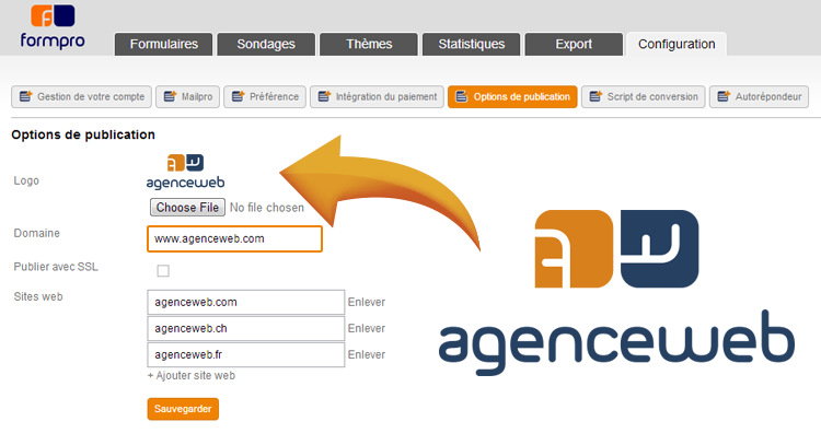 Votre propre nom de domaine avec Formpro