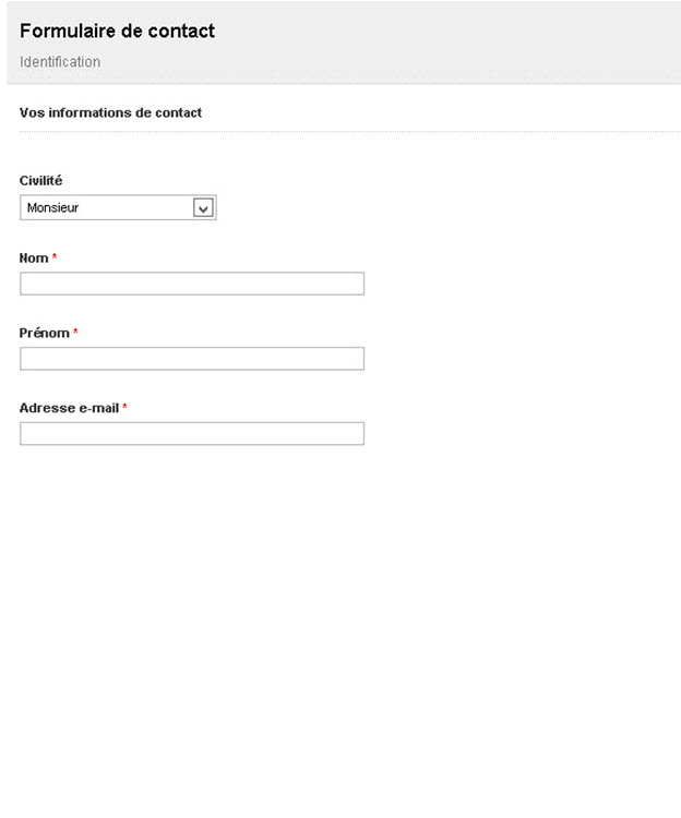 Formulaire de contact